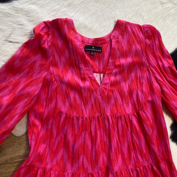 Pomander Place Hot Pink Ikat Kenzo Dress - Picture 4 of 10